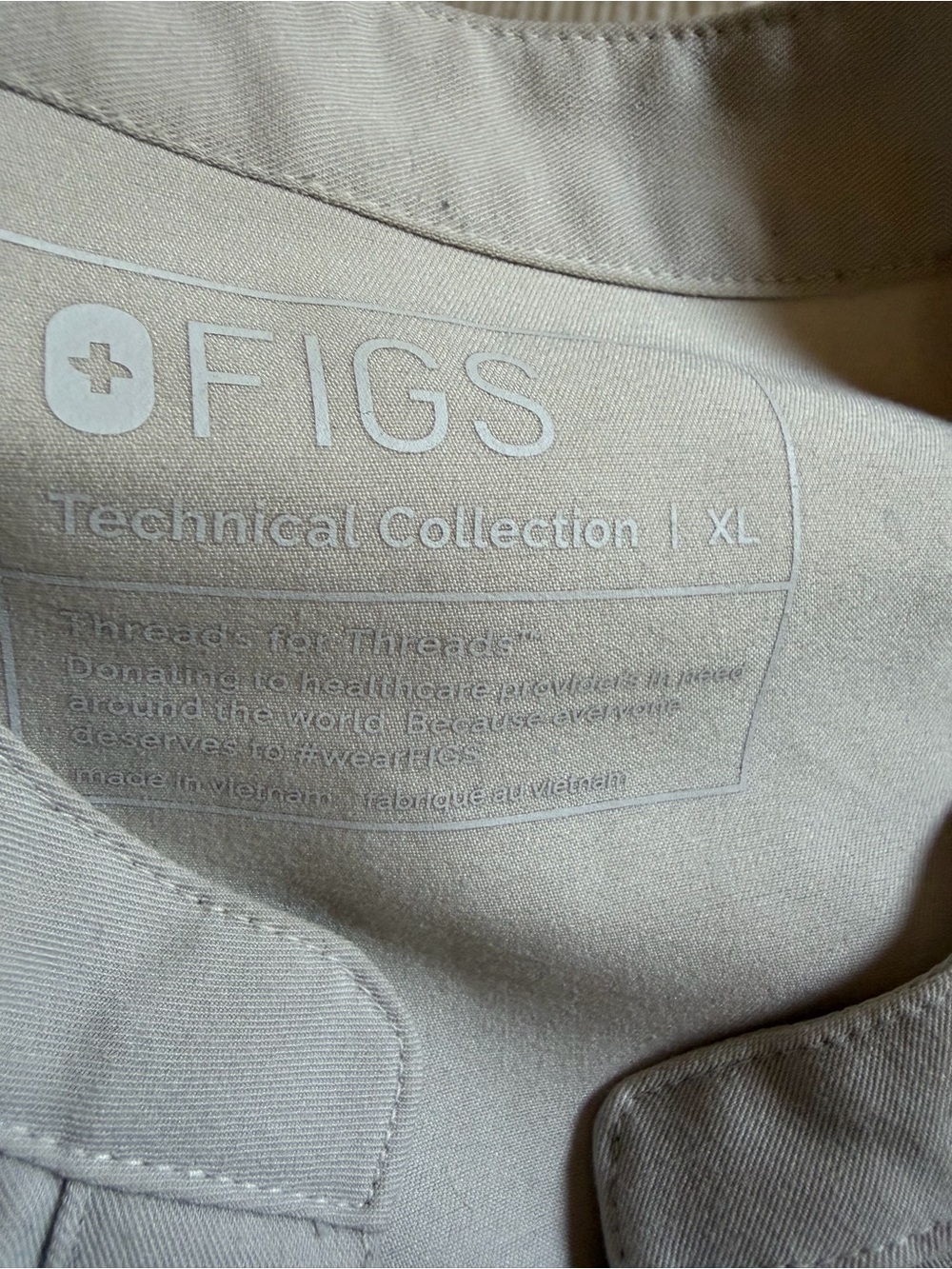 Figs Rafaela Scrub Top in Bone color - Picture 4 of 4